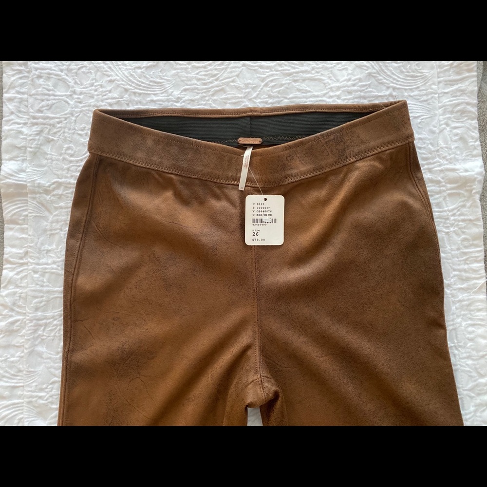 Free People vegan brown leather leggings